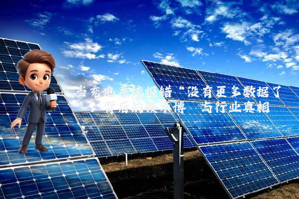 当充电系统报错“没有更多数据了”，背后的技术博弈与行业真相