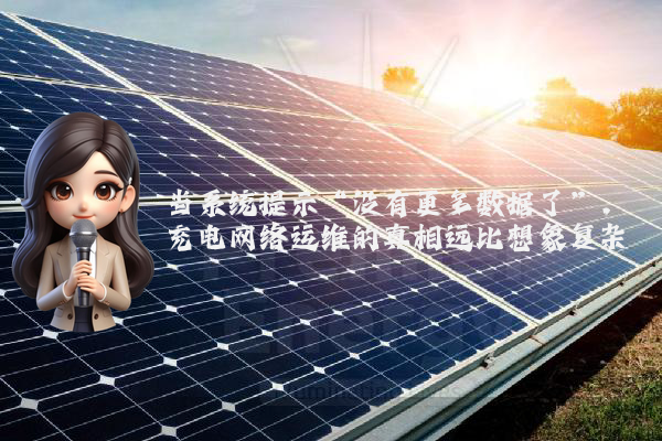 当系统提示“没有更多数据了”，充电网络运维的真相远比想象复杂